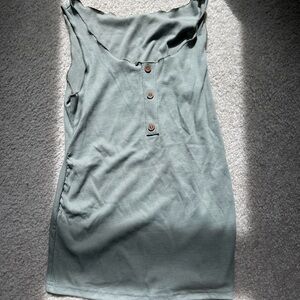 Women's Maternity Sleeveless Top in Sage Green